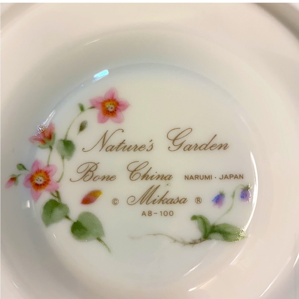 Mikasa Saucers (A8 - 100) Nature’s Garden Bone China Narubi Japan Saucers. - Picture 3 of 7